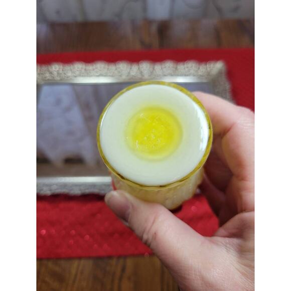 Vintage Small Art Glass Kawana Pitcher, Retro Vase Ewer, Orange Yellow - Picture 4 of 5